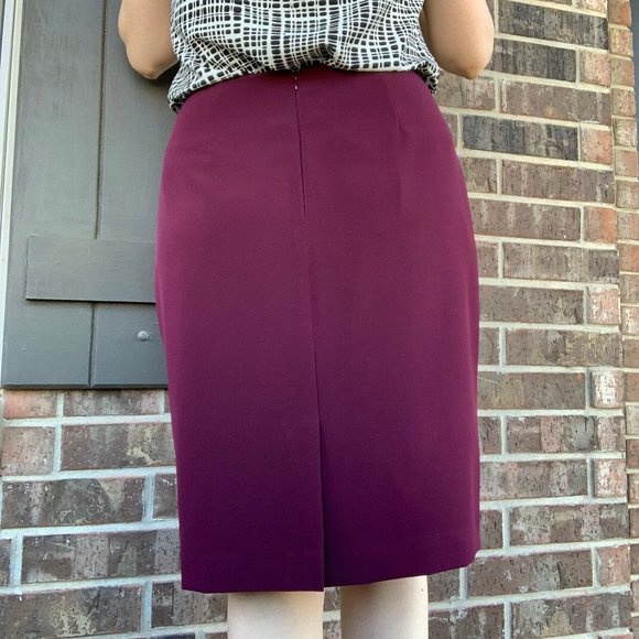 Alex Marie Burgundy Pencil Skirt NEW without tags - Picture 2 of 4